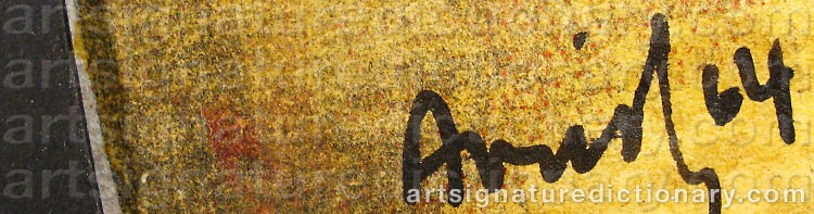 Authentic signature by Avinash CHANDRA on artwork