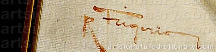 Authentic signature by Raffaele FRIGERIO on  artwork