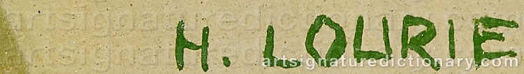 Authentic signature by H. LOURIE on  artwork