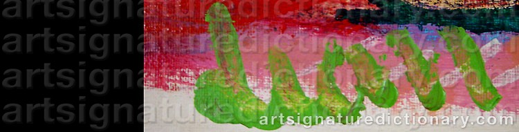 Authentic signature by Leon MØLLER on artwork