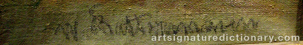 Authentic signature by Wilhelm Jakob BATTERMANN on artwork