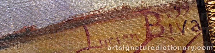 Authentic signature by Lucien BIVA on  artwork