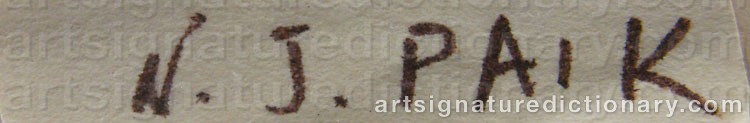 Signature by Nam June PAIK