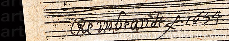 Signature by Rembrandt Harmenszoon Van RIJN