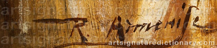 Authentic signature by Raffaele ARMENISE on  artwork