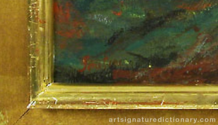 Close-up details showing Chaim SOUTINE signature forgery characteristics