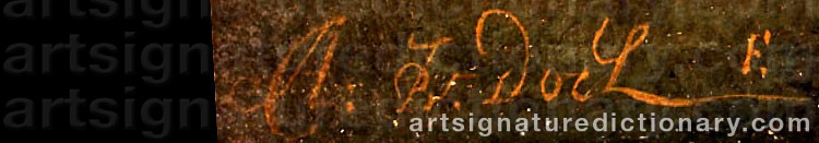 Authentic signature by Adriaen VERDOEL on  artwork