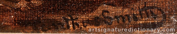 Authentic signature by Xanthus Russell SMITH on Painting/Watercolour artwork