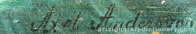 Authentic signature by Axel ANDERSSON on  artwork