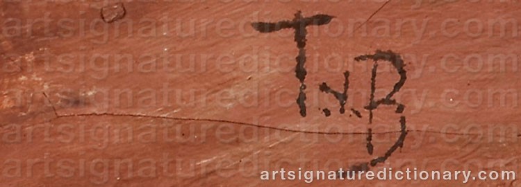 Authentic signature by Tuomas Von BOEHM on  artwork