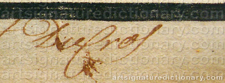 Authentic signature by Abraham Louis Rodolphe DUCROS on  artwork