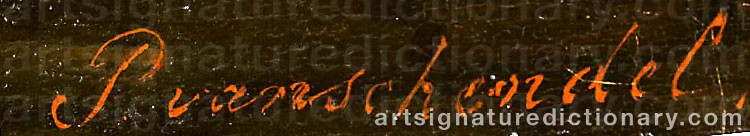 Authentic signature by Petrus Van SCHENDEL on Painting/Watercolour artwork