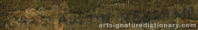 Authentic signature by Charles Austin NEEDHAM on  artwork