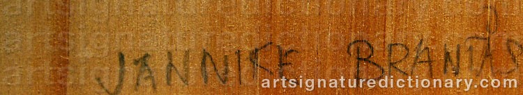 Authentic signature by Jannike BRANTÅS on  artwork