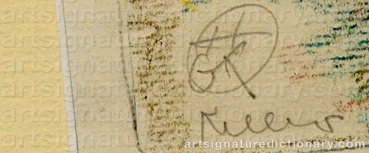 Authentic signature by Henry George KELLER on artwork