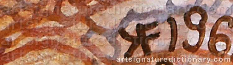 Authentic signature by Karin FROSTENSON on artwork
