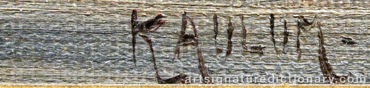 Authentic signature by Haakon Jensen KAULUM on  artwork