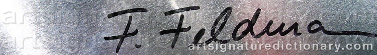 Authentic signature by Friederike FELDMANN on  artwork