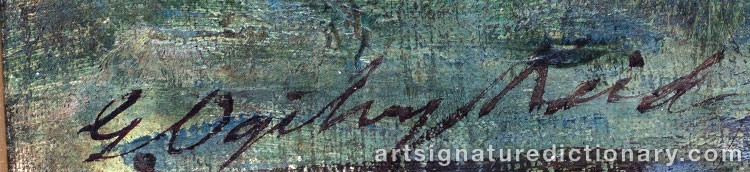 Authentic signature by George Ogilvy REID on artwork