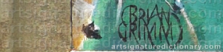 Authentic signature by Brian GRIMM on  artwork
