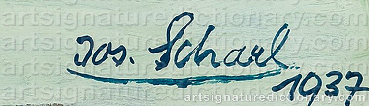 Authentic signature by Josef SCHARL on  artwork