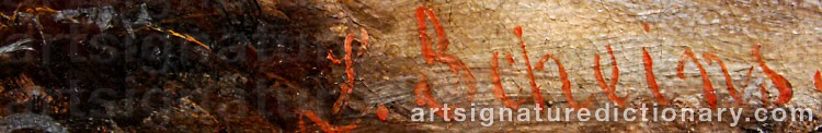 Authentic signature by Carl Ludwig SCHEINS on artwork