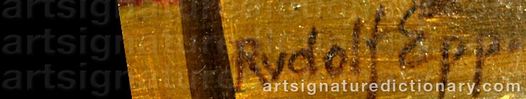 Authentic signature by Rudolf EPP on artwork