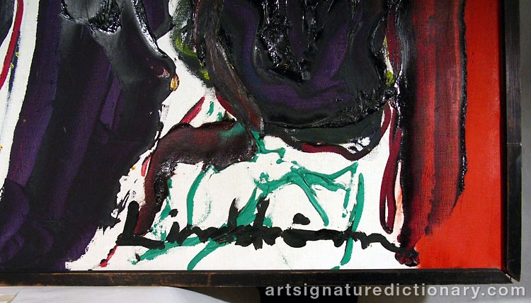 Close-up details showing Bengt LINDSTRÖM signature forgery characteristics