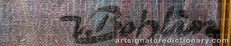Authentic signature by V. BOHLIN on artwork
