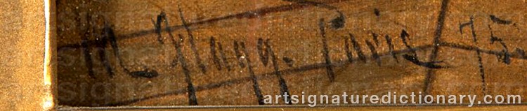 Authentic signature by Montague FLAGG on Painting/Watercolour artwork