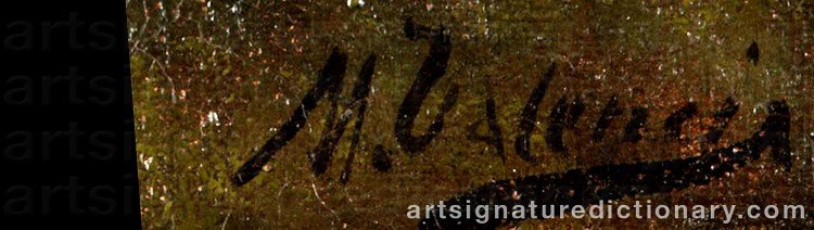 Authentic signature by Manuel VALENCIA on Painting/Watercolour artwork