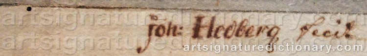 Authentic signature by Johan HEDBERG on  artwork