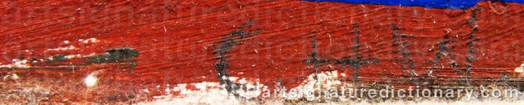 Authentic signature by Carl Herman WETTERWIK on artwork