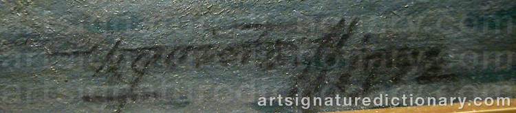 Authentic signature by Victor QVISTORFF on Painting/Watercolour artwork