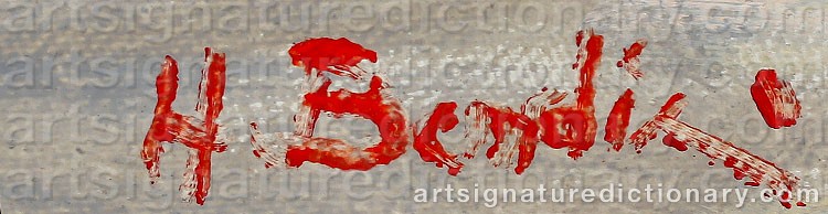 Authentic signature by Hans BENDIX on artwork