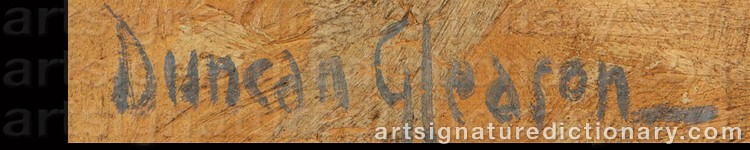 Authentic signature by Joe Duncan GLEASON on Painting/Watercolour artwork
