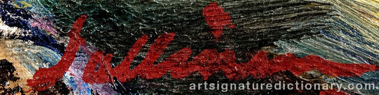 Authentic signature by Tyko SALLINEN on Painting/Watercolour artwork