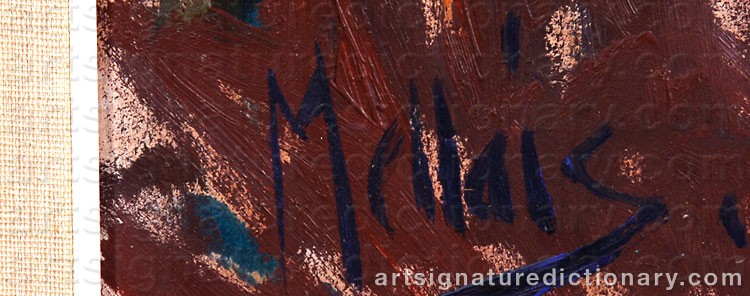 Authentic signature by Elsa MELLAIS on  artwork