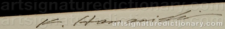 Authentic signature by Katsunori HAMANISHI on  artwork