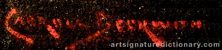 Authentic signature by James Carroll BECKWITH on  artwork