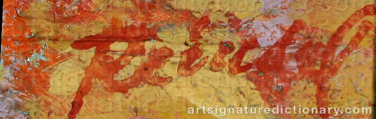Authentic signature by Edna REINDEL on  artwork