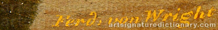 Signature by Ferdinand Von WRIGHT
