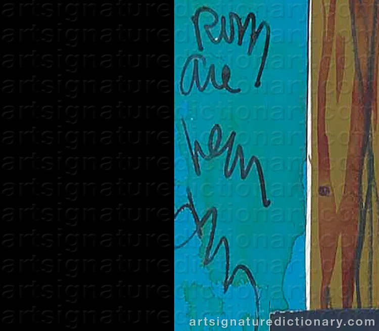 Authentic signature by Romare Howard BEARDEN on artwork