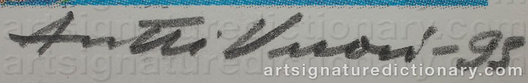 Authentic signature by Antti VUORI on  artwork