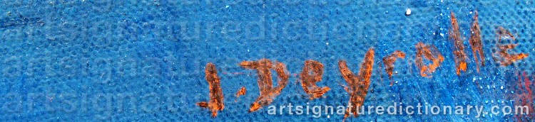 Authentic signature by Jean DEYROLLE on artwork