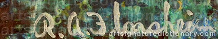 Authentic signature by Richard Aberle FLORSHEIM on  artwork