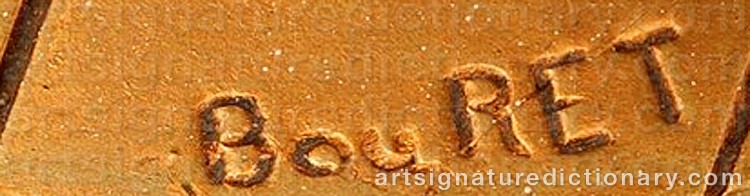Authentic signature by Eutrope BOURET on Sculpture artwork
