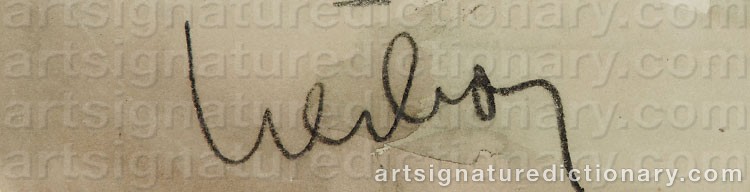 Authentic signature by Fernand HERBO on  artwork