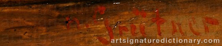 Authentic signature by Eduard Von GRÜTZNER on artwork