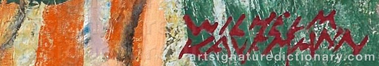 Authentic signature by Wilhelm KAUFMANN on  artwork